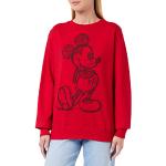 Rote Langärmelige Entenhausen Minnie Maus Damensweatshirts mit Maus-Motiv Größe M 