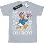 Graue Kurzärmelige Entenhausen Donald Duck Kinder T-Shirts aus Baumwolle für Jungen Größe 116 