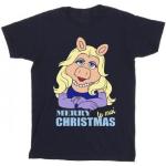 Schwarze Kurzärmelige Muppet Show Miss Piggy T-Shirts aus Baumwolle für Herren Größe 5 XL 