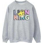 Graue Langärmelige König der Löwen Herrensweatshirts mit Löwen-Motiv aus Jersey Größe XXL 