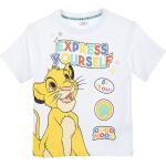 Reduzierte Weiße König der Löwen Rundhals-Ausschnitt Printed Shirts für Kinder & Druck-Shirts für Kinder mit Löwen-Motiv aus Baumwolle für Jungen Größe 104 
