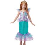 Türkise Sterne Arielle die Meerjungfrau Meerjungfrau-Kostüme mit Glitzer aus Jersey für Kinder 