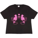 Neonpinke Kurzärmelige Entenhausen Micky Maus T-Shirts aus Baumwolle für Damen Größe XXL 