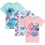 Kurzärmelige Lilo und Stitch Angel Kinder T-Shirts aus Baumwolle für Mädchen 3-teilig für den für den Sommer 