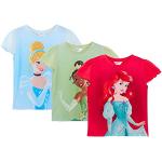 Rote Kurzärmelige Disney Prinzessinnen Kinder T-Shirts für Mädchen 3-teilig 