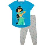 Blaue Lange Kinderschlafanzüge mit Glitzer für Mädchen Größe 134 