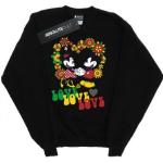 Schwarze Hippie Langärmelige Entenhausen Minnie Maus Kindersweatshirts für Mädchen 