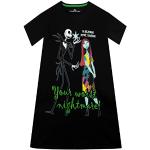 Schwarze Kurzärmelige Disney Jack Skellington Kindernachthemden & Kindernachtkleider für Mädchen Größe 146 