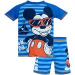 Blaue Gestreifte Entenhausen Micky Maus Kinderbadesets mit Maus-Motiv für Jungen Größe 104 2-teilig für den für den Sommer 