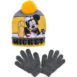 Graue Entenhausen Mütze Schal Handschuh Sets für Kinder mit Maus-Motiv 