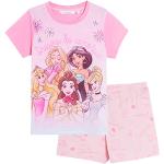 Rosa Disney Prinzessinnen Kinderschlafanzüge & Kinderpyjamas für Mädchen für den für den Sommer 