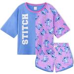 Blaue Entenhausen Stitch Kurze Kinderschlafanzüge aus Baumwolle für Mädchen 