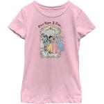 Pinke Vintage Kurzärmelige Disney Prinzessinnen Kinder T-Shirts für Mädchen 