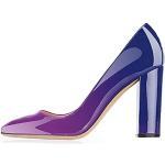 Violette Spitze Blockabsatz High Heels & Stiletto-Pumps aus Veloursleder für Damen Größe 38 