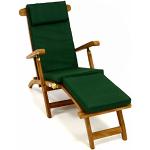 Dunkelgrüne divero Liegestühle aus Teakholz Breite 150-200cm, Höhe 150-200cm, Tiefe 50-100cm 
