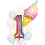Rosa Luftballons mit Eismotiv aus Kristall 