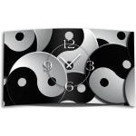 dixtime Wanduhr »Motiv Yin Yang Designer Wanduhr modernes Wanduhren« (Einzigartige 3D-Optik aus 4mm Alu-Dibond), schwarz