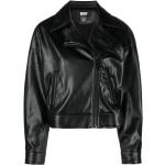 Schwarze DKNY Übergangsjacken aus Leder für Damen Größe L 