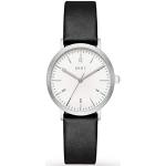 Weiße 5 Bar wasserdichte DKNY Quarz Damenarmbanduhren aus Silber mit Analog-Zifferblatt ohne Ziffern mit Mineralglas-Uhrenglas mit Lederarmband 