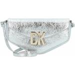 Reduzierte Silberne DKNY Umhängetaschen aus Leder für Damen 