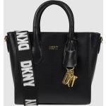 Schwarze DKNY Lederhandtaschen mit Reißverschluss aus Leder für Damen 