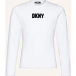 Weiße Langärmelige DKNY Longsleeves für Kinder & Kinderlangarmshirts aus Baumwolle Größe 176 