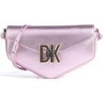 Reduzierte Pinke DKNY Umhängetaschen aus Rindsleder für Damen 