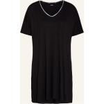 Schwarze Melierte Kurzärmelige DKNY Damennachthemden aus Viskose Größe S 