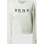 Neongrüne DKNY Damensweatshirts aus Baumwollmischung Größe XS 