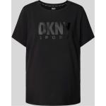 Schwarze DKNY T-Shirts aus Baumwollmischung für Damen Größe M 