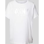 Weiße DKNY T-Shirts aus Baumwollmischung für Damen Größe S 