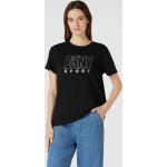 Schwarze DKNY T-Shirts aus Baumwollmischung für Damen Größe S 