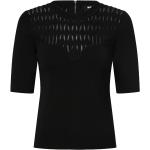Schwarze DKNY Rundhals-Ausschnitt Feinstrickpullover für Damen Größe L 