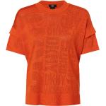 Orange Kurzärmelige DKNY Rundhals-Ausschnitt Rundhals-Pullover für Damen Größe XS 