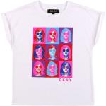 Reduzierte Weiße Unifarbene DKNY Rundhals-Ausschnitt Printed Shirts für Kinder & Druck-Shirts für Kinder aus Baumwolle für Mädchen Größe 104 
