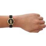 DKNY Runde Damenarmbanduhren aus Textil mit Analog-Zifferblatt mit Mineralglas-Uhrenglas 