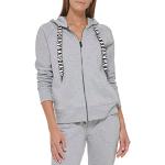 Reduzierte Perlgraue DKNY Women Zip Hoodies & Sweatjacken für Damen Größe S 