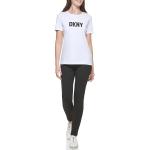 Reduzierte Schwarze Kurzärmelige DKNY Women T-Shirts für Damen Größe L 