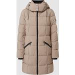 Taupefarbene Gesteppte DKNY Damensteppmäntel & Damenpuffercoats aus Polyester mit Kapuze Größe XS für den für den Herbst 