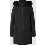 Schwarze Gesteppte Wasserdichte DKNY Stehkragen Damensteppmäntel & Damenpuffercoats aus Polyester mit Kapuze Größe XS für den für den Herbst 