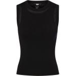 Schwarze DKNY Rundhals-Ausschnitt Basic-Tops für Damen Größe L für den für den Sommer 