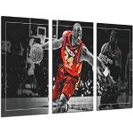 Reduzierte Bunte Moderne NBA Kunstdrucke XXL mit Basketball-Motiv aus Holz 62x97 