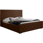Braune Kingsize Betten aus Stoff mit Stauraum 160x200 