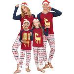 Weihnachten Schlafanzug Herren Deer Pyjama Set Schlafanzüge Herren Nachthemd Elch Druck Nachtwäsche mit Davidshirsch Lang Weihnachten Nachtwäsche für Familie Weihnachts Party M Rot+Marine B-papa 