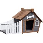 Dobar Hundehütten mit Terrasse aus Holz 