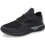 Schwarze Dockers by Gerli Low Sneaker mit Schnürsenkel in Normalweite aus Textil mit herausnehmbarem Fußbett für Herren Größe 42 
