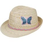 Beige Döll Kinderstrohhüte mit Schmetterlingsmotiv 49 für Mädchen für den für den Sommer 