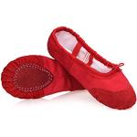 Rote Dogeek Balletschuhe & Spitzenschuhe aus Veloursleder atmungsaktiv für Damen Größe 42 