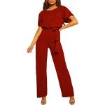 Rote Elegante Kurzärmelige Lange Overalls für Damen Größe XL 