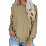 Reduzierte Braune Casual Langärmelige Rundhals-Ausschnitt Damensweatshirts Größe XL für den für den Herbst 